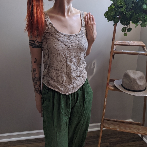 Beige Embroidered Top - Picture 1 of 3